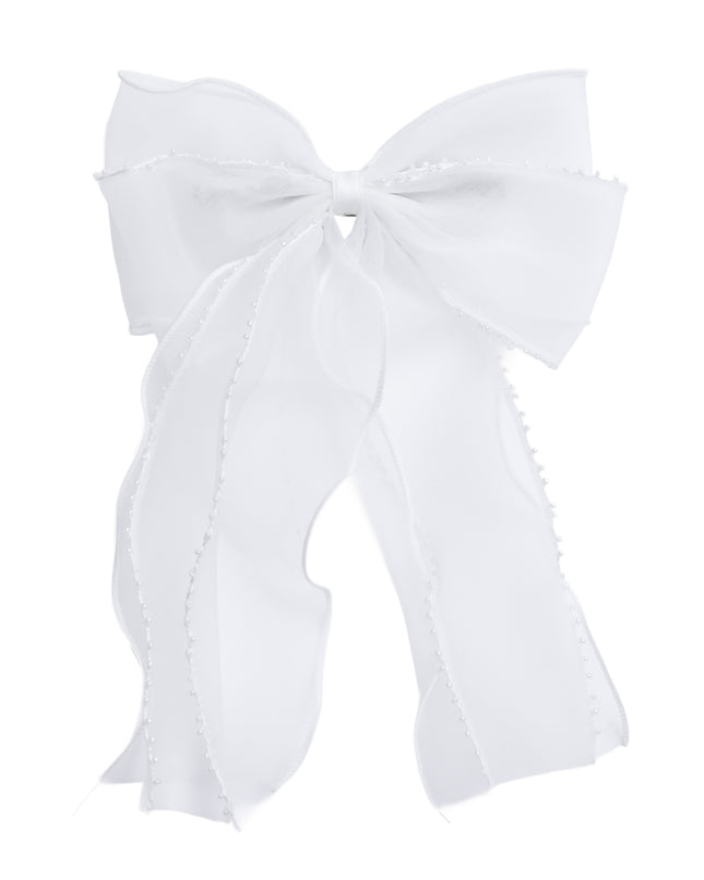 kids atelier tulleen Sheer Organza Beaded-Edge Hair Clip