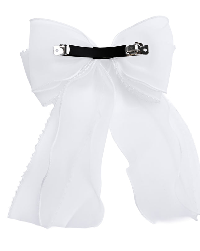 kids atelier tulleen Sheer Organza Beaded-Edge Hair Clip