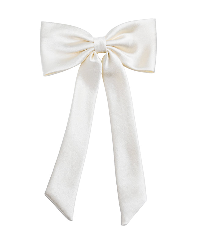 kids atelier tulleen Ivory Satin Long Tail Hair Clip