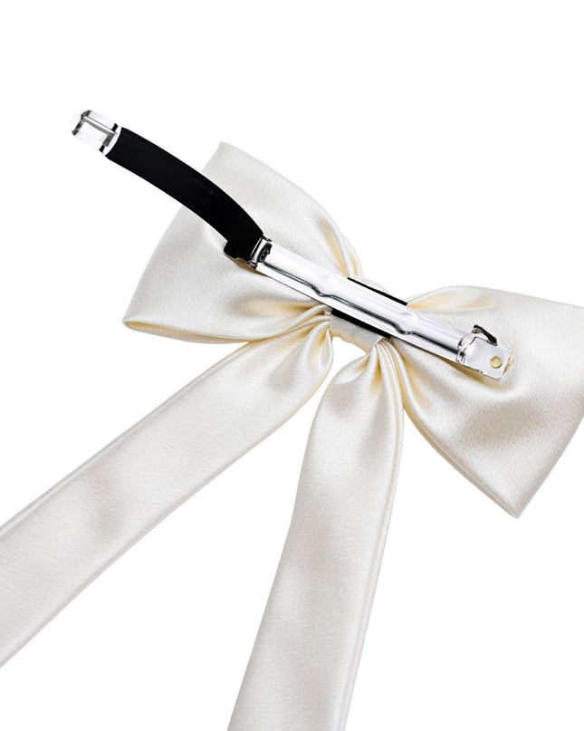 kids atelier tulleen Ivory Satin Long Tail Hair Clip