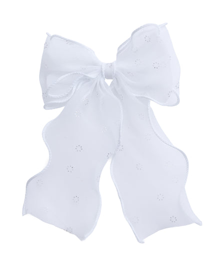 kids atelier tulleen White Sheer Bow Hair Clip
