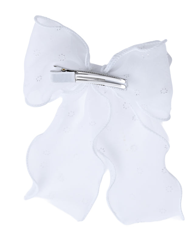 kids atelier tulleen White Sheer Bow Hair Clip