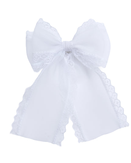 kids atelier tulleen White Lace Bow Hair Clip