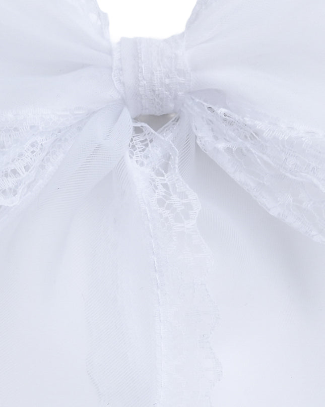 kids atelier tulleen White Lace Bow Hair Clip