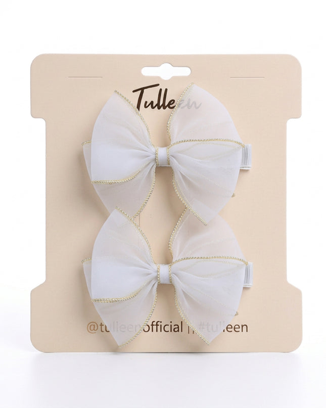 kids atelier tulleen Tulle Glitter Bow Hir Clip Set