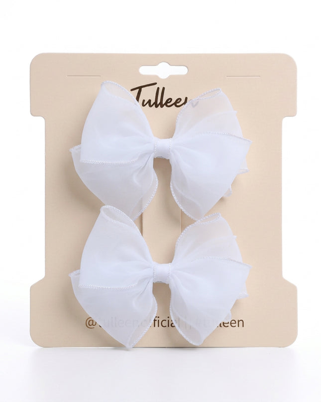 kids atelier tulleen Tulle Glitter Bow Hir Clip Set