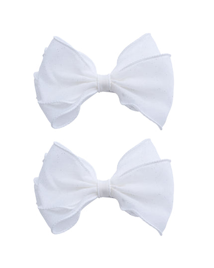 kids atelier tulleen Shimmer White Bow Duo