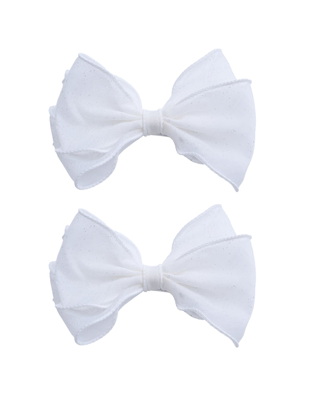 kids atelier tulleen Shimmer White Bow Duo