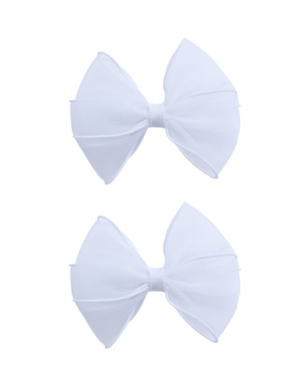kids atelier tulleen White Whisper Bow Hair Clip Set