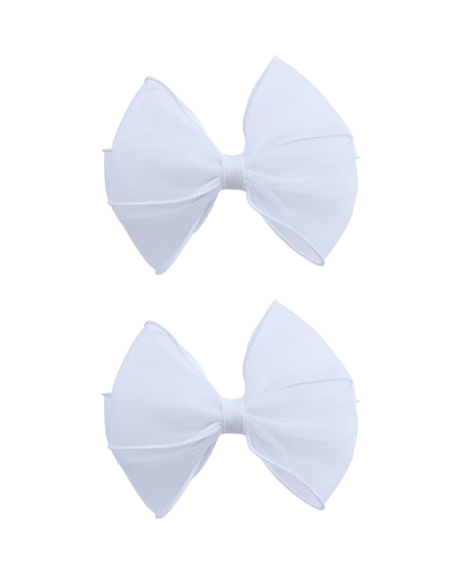 kids atelier tulleen White Whisper Bow Hair Clip Set