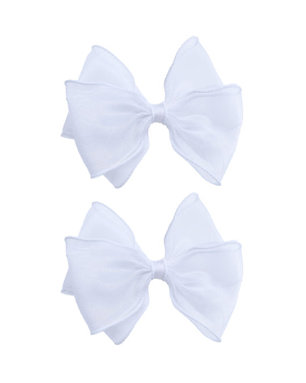 kids atelier tulleen Pure White Bow Hair Clip Set
