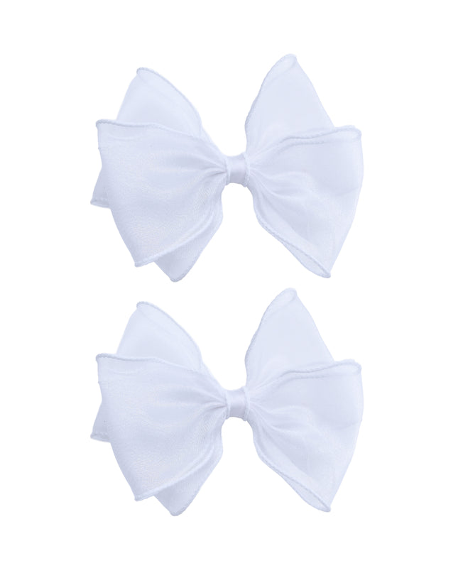 kids atelier tulleen Pure White Bow Hair Clip Set