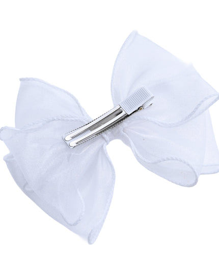 kids atelier tulleen Pure White Bow Hair Clip Set