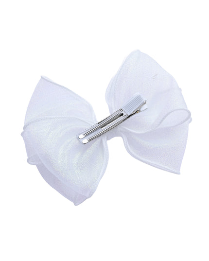 kids atelier tulleen Sparkle White Bow Hair Clip Set