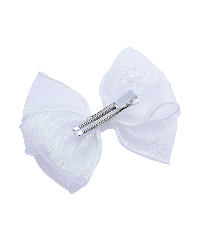 kids atelier tulleen Sparkle White Bow Hair Clip Set