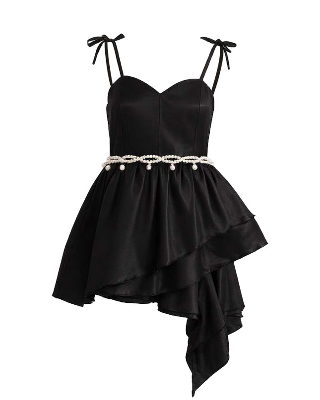 kids atelier tulleen Black Asymmetrical Sweetheart Dress