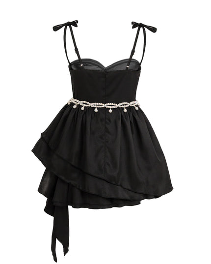 kids atelier tulleen Black Asymmetrical Sweetheart Dress