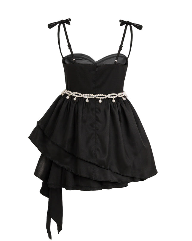 kids atelier tulleen Black Asymmetrical Sweetheart Dress