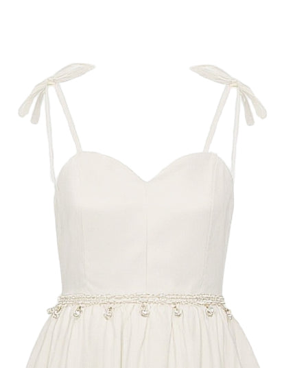 kids atelier tulleen White Asymmetrical Sweetheart Dress