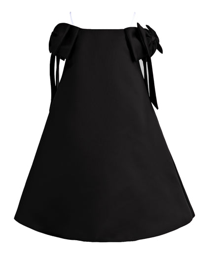 kids atelier tulleen Black Luneta Off-Shoulder Bow Dress