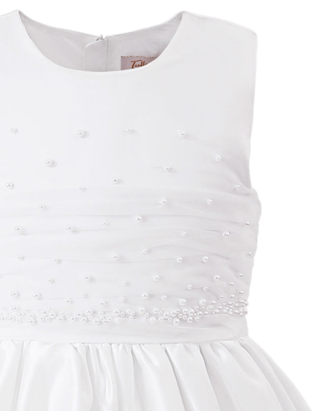 tulleen White Sylvarra Sleeveless Formal Dress with Headband