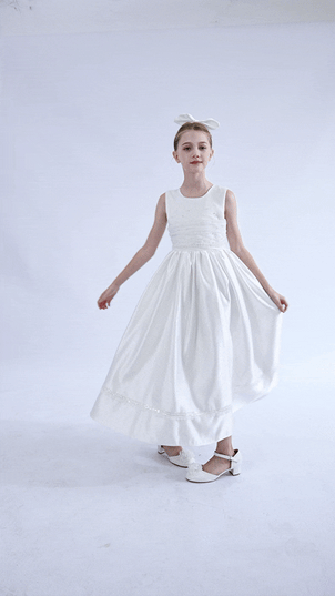 tulleen White Sylvarra Sleeveless Formal Dress with Headband