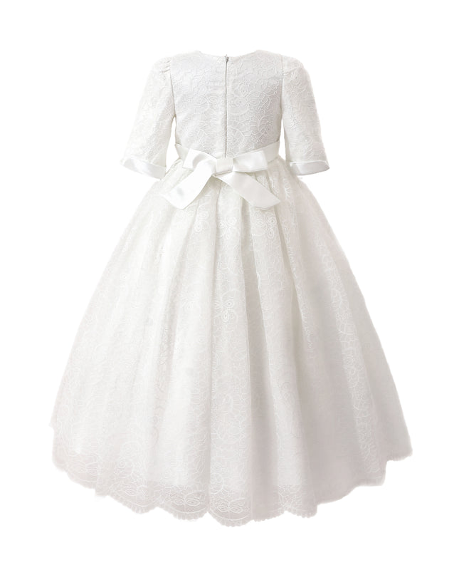 kids atelier tulleen White Shannora Puff Sleeve Formal Dress