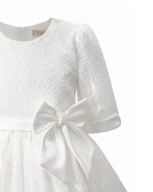 kids atelier tulleen White Shannora Puff Sleeve Formal Dress