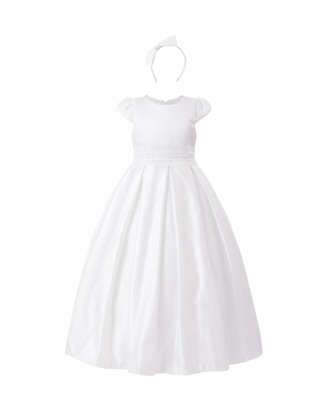 kids atelier tulleen White Dalmira Puff Sleeve Formal Dress