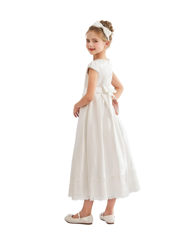 kids atelier tulleen White Pearl-Trim Havenelle Dress