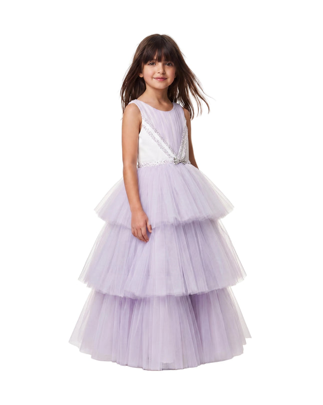 kids atelier tulleen Lavender Matilda Embellished Tulle Occasion Gown