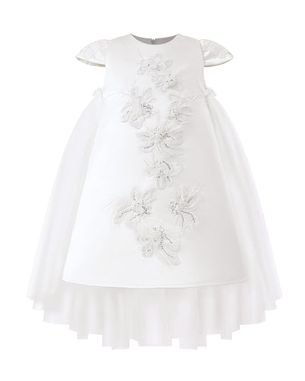 kids atelier tulleen White Embroidered Briavelle Dress