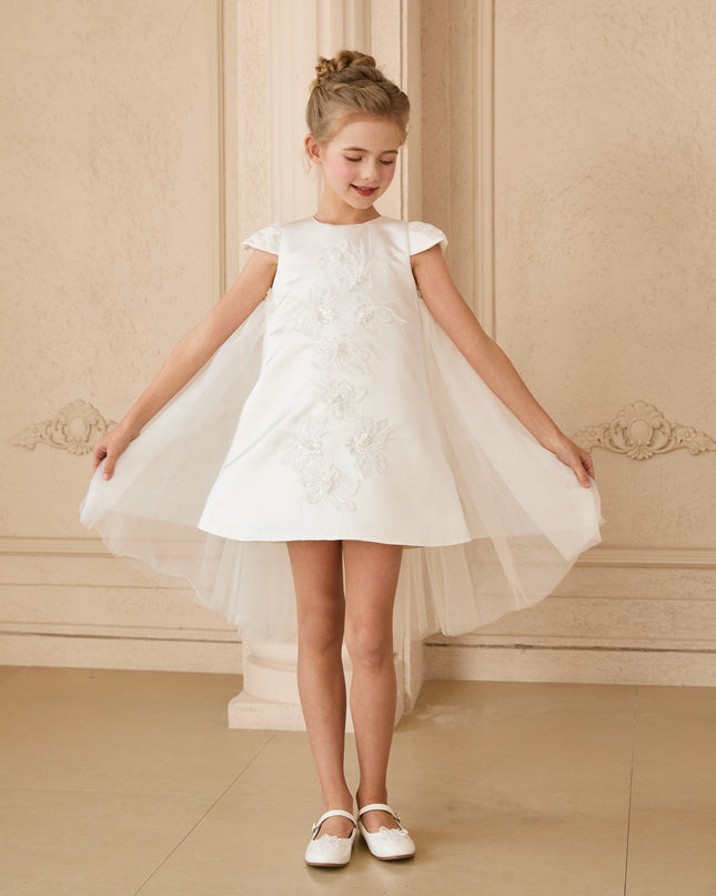 kids atelier tulleen White Embroidered Briavelle Dress