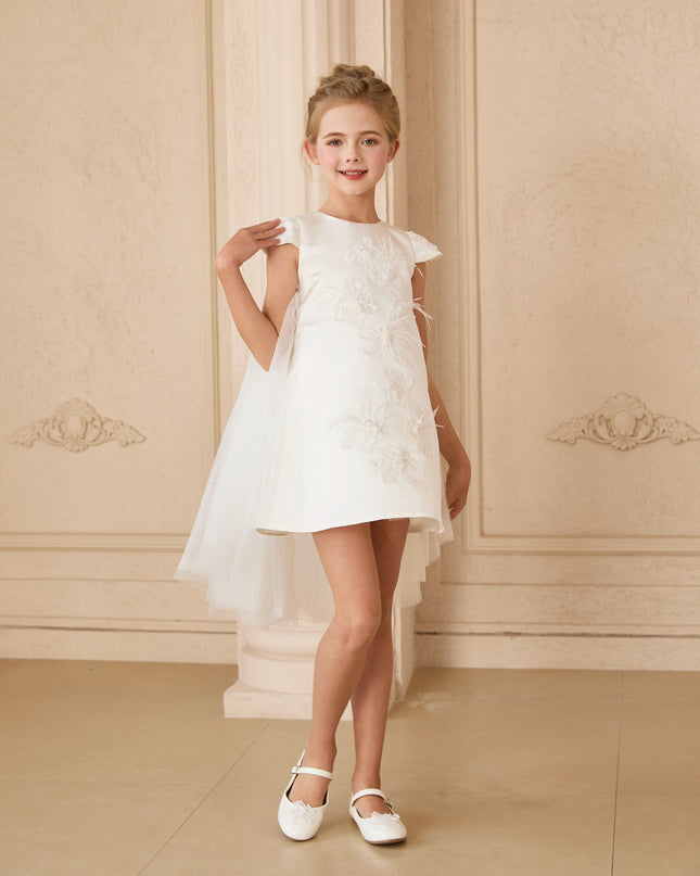 kids atelier tulleen White Embroidered Briavelle Dress