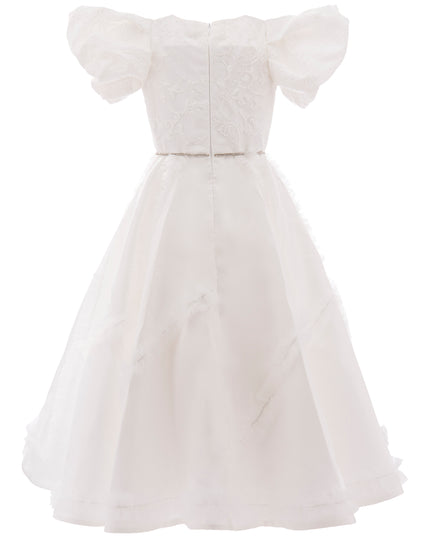 kids atelier tulleen White Raineri Gem Shimmer Overlay Dress