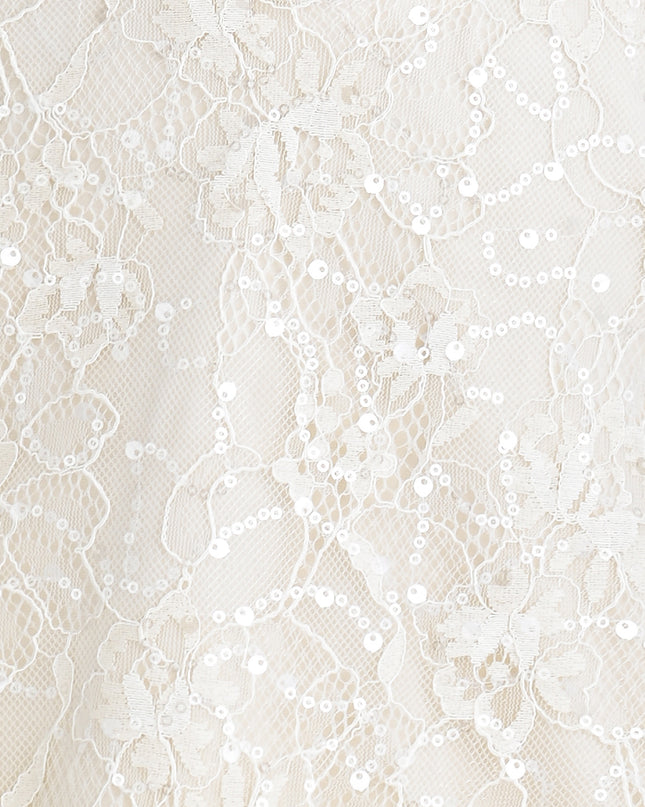 kids atelier tulleen Cream Yelena Lace Ruffle Dress