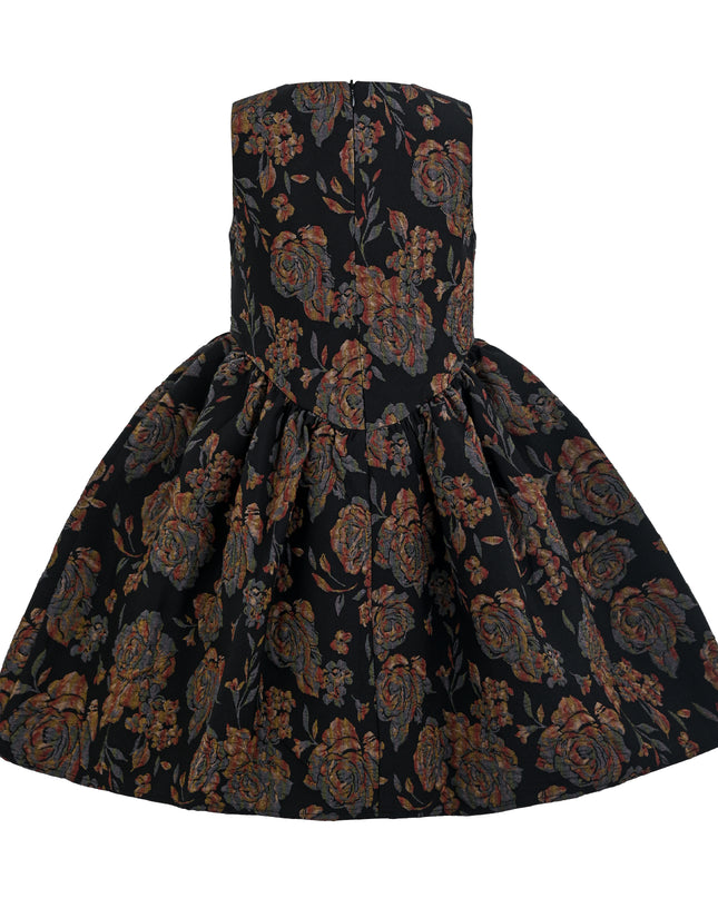 kids atelier tulleen Black Emelina Floral Pleated Dress