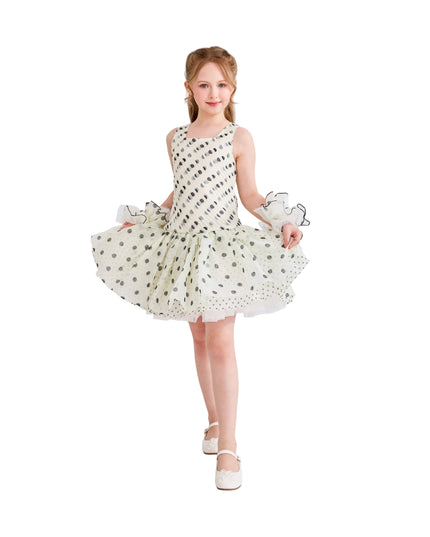 kids atelier tulleen White Calivra Polka Dot Dress