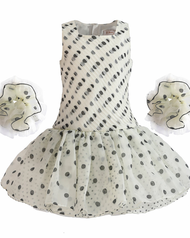 kids atelier tulleen White Calivra Polka Dot Dress
