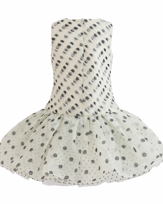 kids atelier tulleen White Calivra Polka Dot Dress