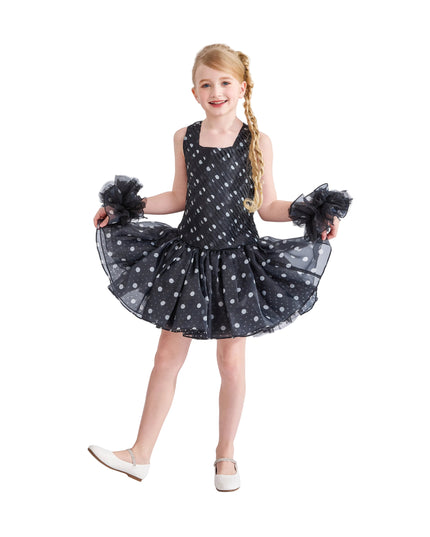 kids atelier tulleen Black Calivra Polka Dot Dress