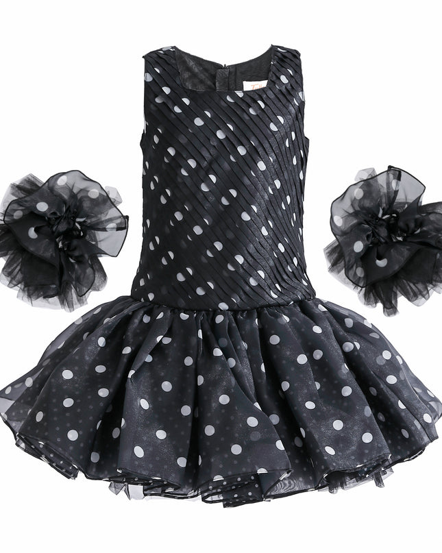 kids atelier tulleen Black Calivra Polka Dot Dress