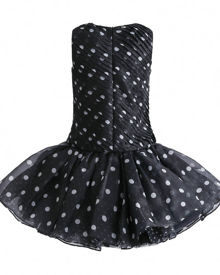 kids atelier tulleen Black Calivra Polka Dot Dress