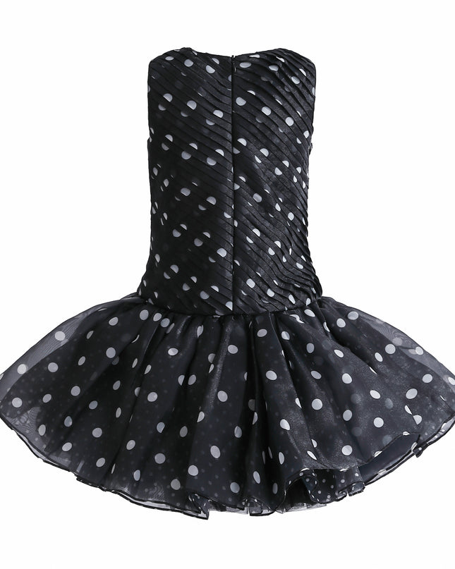 kids atelier tulleen Black Calivra Polka Dot Dress