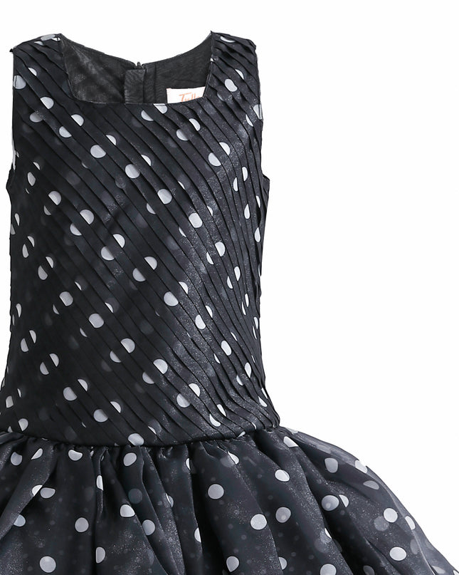 kids atelier tulleen Black Calivra Polka Dot Dress