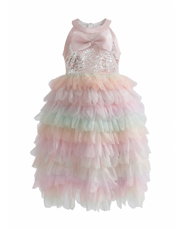 kids atelier tulleen Light Pink Sylvette Sequin Tulle Dress