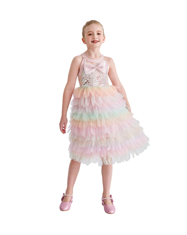 kids atelier tulleen Light Pink Sylvette Sequin Tulle Dress