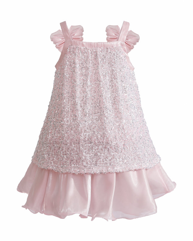 kids atelier tulleen Light Pink Aurielle Beaded Bow Dress