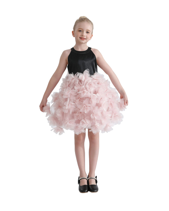 kids atelier tulleen Pink Valentina Tulle Bow Gown