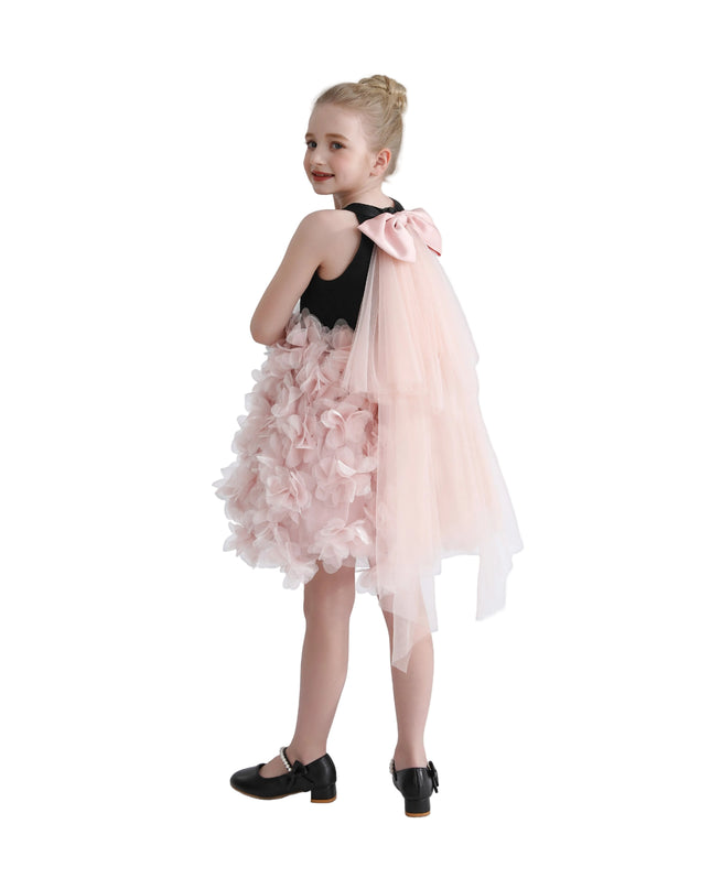 kids atelier tulleen Pink Valentina Tulle Bow Gown